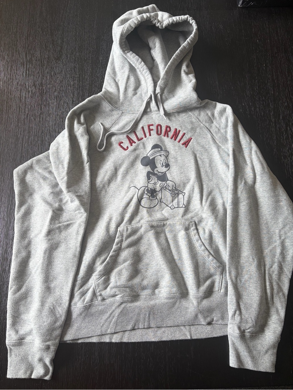 Disney Men's Grey Hoodie with Mickey California Graphic